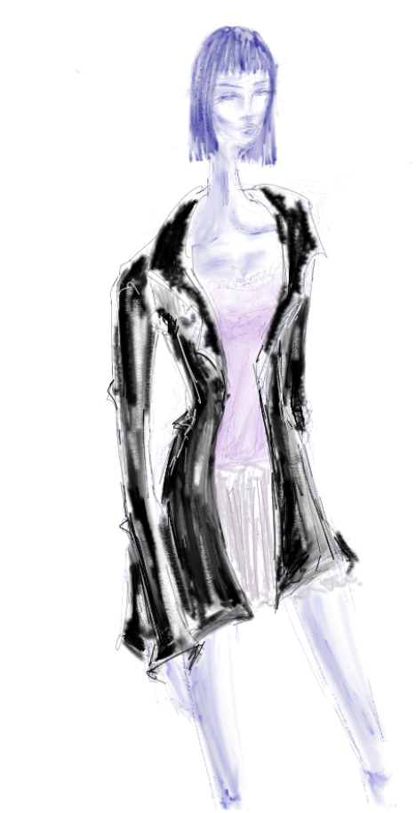 Le manteau cuir noir de Miss Mio